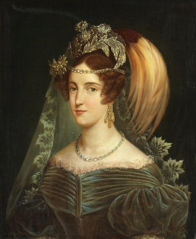 1812-1836年萨伏依的玛丽亚-克里斯蒂娜的肖像，两西西里的女王，1830年。 作者 朱塞佩·纳瓦拉