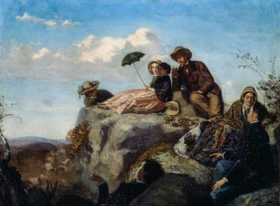 野餐（布面油画） 作者 朱塞佩·帕利齐（Giuseppe Palizzi）