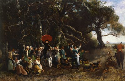 布道被打断，朱塞佩·帕利齐 (1812-1888) 作，布面油画 作者 朱塞佩·帕利齐（Giuseppe Palizzi）