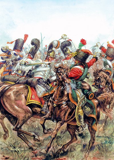 1805 年 12 月 2 日的奥斯特利茨战役，拿破仑一世军队与俄罗斯和奥地利军队之间的战斗 - 奥斯特利茨战役，1805 年 12 月 2 日，拿破仑一世军队与俄罗斯和奥地利军队之间的战斗 - 插图：Giuseppe Rava 作者 朱塞佩·拉瓦（Giuseppe Rava）