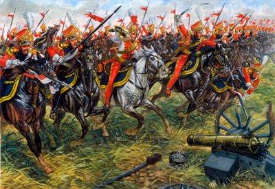 第一帝国：1815 年 6 月 18 日滑铁卢战役中的拿破仑一世御林军第 2 轻骑兵长矛团 - 第一帝国：1815 年 6 月 18 日滑铁卢战役中的拿破仑一世御林军第 2 轻骑兵长矛团 - 图例 作者 朱塞佩·拉瓦（Giuseppe Rava）