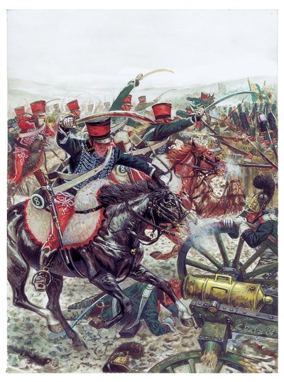 第一帝国：1805 年 12 月 2 日奥斯特利茨战役中皮埃尔-马加龙（Pierre Margaron，1765-1824 年）将军指挥的旅的冲锋 - 第一帝国：1815 年 12 月 2 日奥斯特利茨战役中马加龙将军指挥的旅的冲锋 - 插图 作者 朱塞佩·拉瓦（Giuseppe Rava）