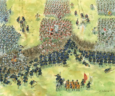 西班牙王位继承战争：德南河战役，7 月 24 日 作者 朱塞佩·拉瓦（Giuseppe Rava）
