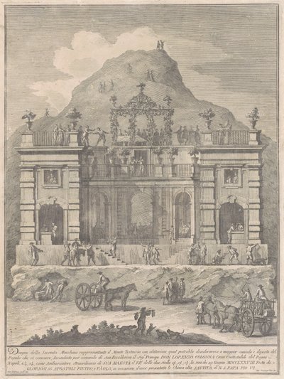 1778年为奇纳河建造的第二座建筑：蒙特-特斯塔奇奥附近的一座住宅 作者 朱塞佩·瓦西（Giuseppe Vasi），模仿朱塞佩·帕拉齐（Giuseppe Palazzi）