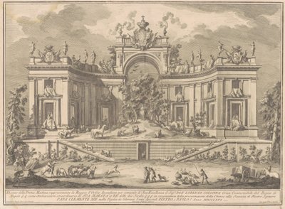 1766年的《奇纳河》：奥菲斯宫（Prima Macchina for the Chinea of 1766: The Palace of Orpheus 作者 朱塞佩·瓦西，继朱塞佩·帕拉齐，继保罗·波西