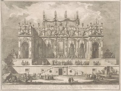 1764年为奇纳河建造的第二座马奇纳河：夜间照亮的宏伟画廊 作者 朱塞佩·瓦西，继朱塞佩·帕拉齐，继保罗·波西
