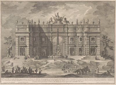 1772年为奇纳河建造的第二座马奇纳河：带有游戏市场和万神殿喷泉的广场 作者 朱塞佩·瓦西，继朱塞佩·帕拉齐，继保罗·波西