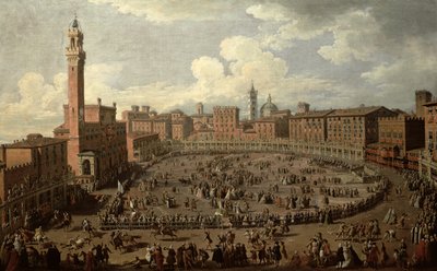 Palio，Piazza del Campo，锡耶纳 作者 Giuseppe Zocchi