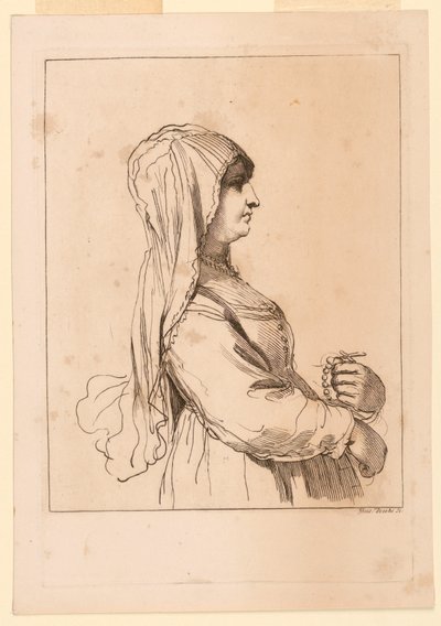 戴玫瑰经的妇女 作者 Giuseppe Zocchi