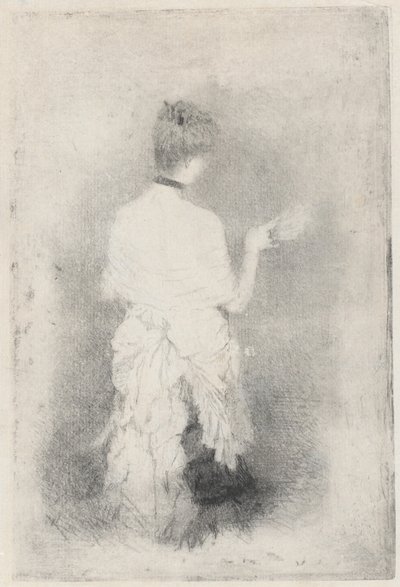 从背后看优雅的年轻女性 作者 朱塞佩·德·尼蒂斯