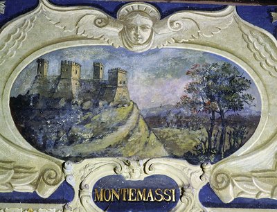 蒙特马西（Montemassi），来自一系列描绘康特-潘诺切斯基-德-埃尔西所拥有的住宅图像的壁画（壁画 作者 朱斯托·乌滕斯