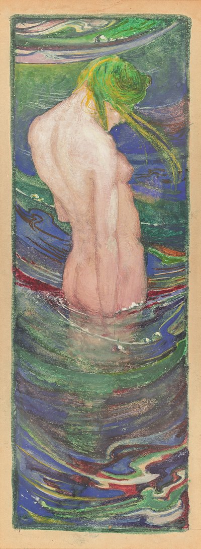 美人鱼》，约 1902-03 年（水彩和水粉画） 作者 格林·沃伦·菲尔波特