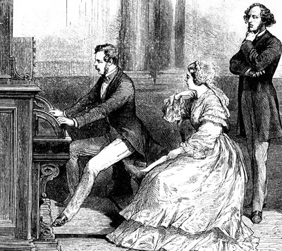 Queen Victoria watching Prince Albert playing the organ to Felix Mendelssohn 作者 戈德弗罗伊·杜兰德