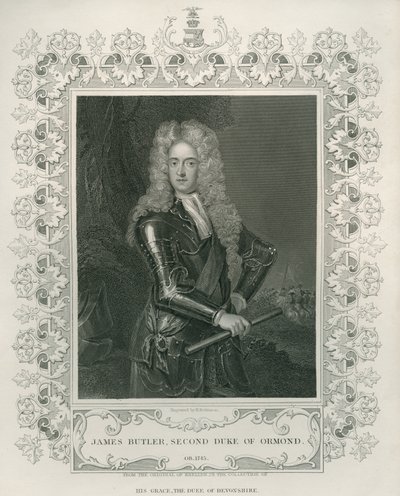 詹姆斯巴特勒，第二任奥蒙德公爵，由亨利罗宾逊雕刻 作者 Godfrey Kneller