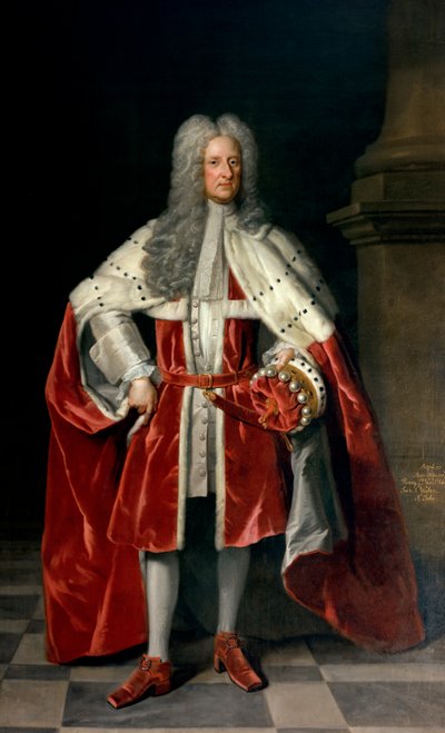 亨利的肖像，第一个圣约翰子爵（1652-1742）在他的加冕礼服，1727年 作者 Godfrey Kneller