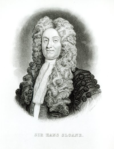 Hans Sloane爵士（1660-1753）由William Home Lizars（1788-1859）刻在Sloned的Jardine自然学家图书馆的回忆录中，电话：1833-45 作者 戈弗雷·克纳勒