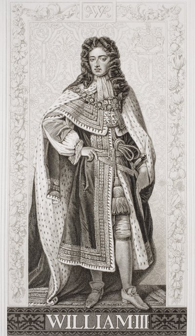 威廉三世（1650-1702）来自“英国和苏格兰历史插图”第二卷 作者 戈弗雷·克纳勒
