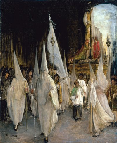 七言游行 - 毕尔巴鄂 马丁内斯，贡萨洛（1860-1938） - 1902 - 布面油画 - 54x45 - 马拉加卡门-蒂森博物馆 作者 贡萨洛·毕尔巴鄂·马丁内斯（Gonzalo Bilbao Martinez）