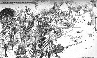 一列又一列地强迫进入村庄，直到1902年被扔回，1902年 作者 Gordon Frederick Browne