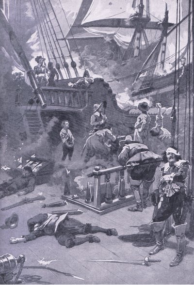 Camperdown战役1653年7月29日至31日，1915年英国陆地和海上战役的插图 作者 戈登·弗雷德里克·布朗