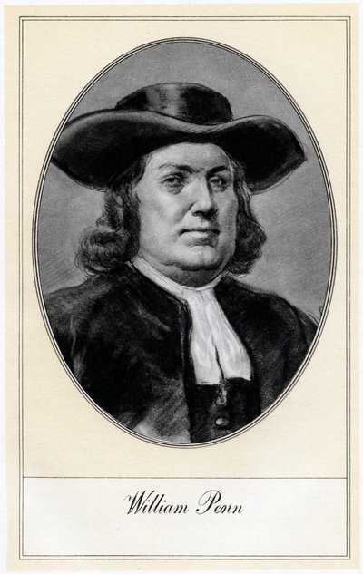 宾夕法尼亚州创始人威廉·佩恩（William Penn），二十世纪初。 作者 戈登·罗斯