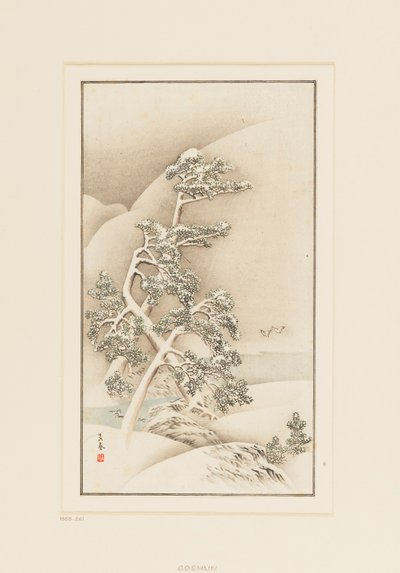 木版画-雪中的树 作者 戈舒亚