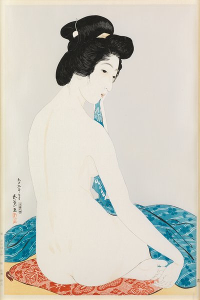 沐浴后的美（木刻版画） 作者 桥口吾代