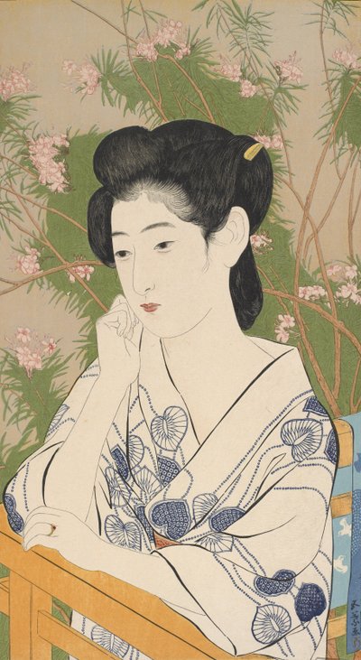 1920年温泉酒店的女人（木版画） 作者 桥口吾代