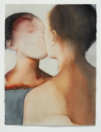 镜子，2025 年（拱门上的水彩画） 作者 