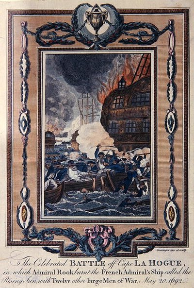著名的拉霍格角之战，1692年5月20日（彩色蚀刻版）。 作者 格兰杰