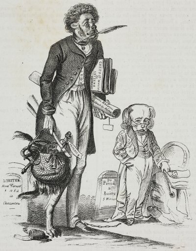 让-雅克-格兰德维尔（1803-1847）的漫画，盖塔诺-里奇奥的石版画，来自Poliorama Pittoresco, n 38, April 30 作者 格兰维尔