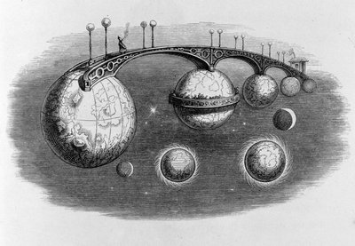连接几个星球的桥梁--格兰德维尔的雕刻作品 作者 格兰维尔
