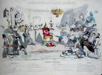 伟大的学术钟声，描绘法兰西学院的漫画，1839年（另见218693）（彩色雕刻） 作者 格兰维尔1803 47后格兰维尔1803 47后