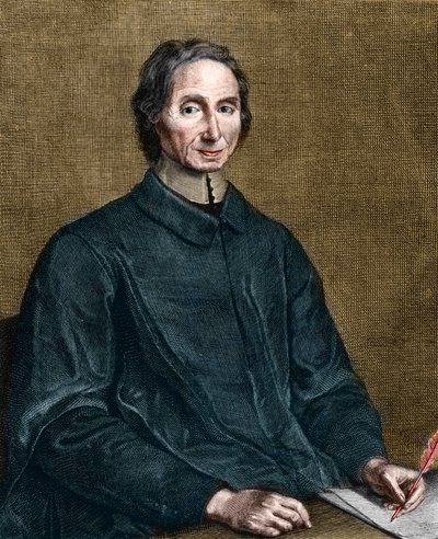 法国哲学家Nicolas Malebranche（1638-1715）的肖像。 作者 杰拉德·埃德林克