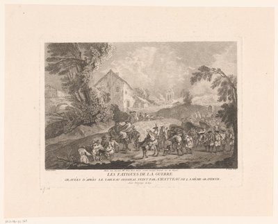 风景与路过的士兵群
Les Fatigues de la Guerre（作品名称）
安托万-瓦托版画（系列名称）
安托万-瓦托的作品（系列名称） 作者 埃德梅·弗朗索瓦·热桑