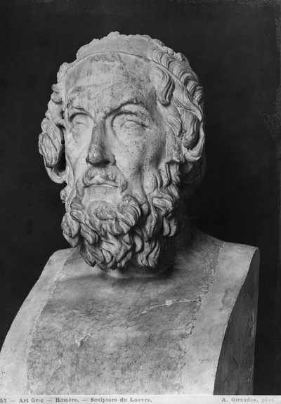 荷马的半身，希腊化时期（公元前330-20）（大理石） 作者 Greek