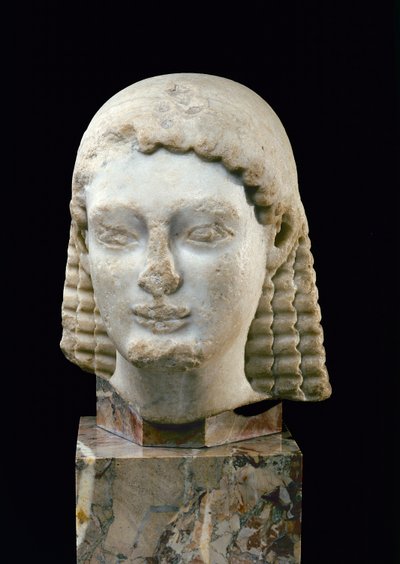 Kouros的负责人，来自雅典，公元前510年（大理石） 作者 Greek