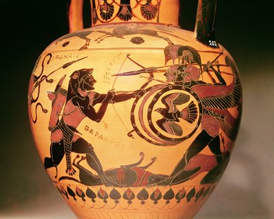 赫拉克勒斯战斗Geryon（陶瓷） 作者 Greek