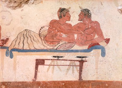 研讨会场景（细节），公元前 480-490 年（壁画） 作者 希腊文
