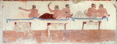 座谈会场景，约公元前480-490年（壁画 作者 希腊文