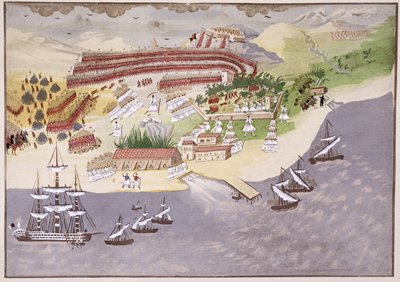 Nauplia战役，由Makryjannis将军从希腊独立战争的画报历史中获得第14名 作者 希腊学派