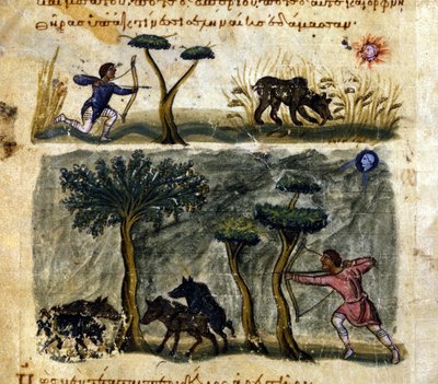 Berburu beruang dan babi hutan - "" dalam game "" oleh Oppianus 作者 希腊学派