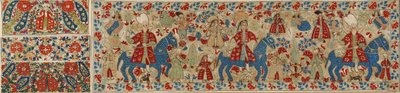 新娘坐垫套，来自Ioannina，Ipeiros，17至18世纪（亚麻丝绸和银色金属线） 作者 希腊学派