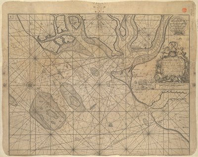 1686 年格林维尔-柯林斯船长绘制的北海海图，献给 "尊敬的塞缪尔-佩皮斯先生"。 作者 格林威尔·柯林斯