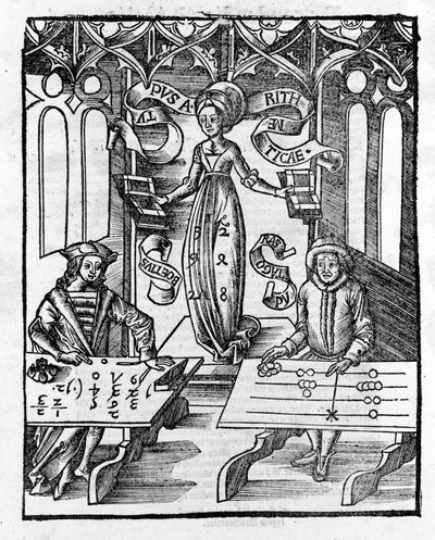 文科：算术 - Gregor Reisch（1467-1525）的“玛格丽塔哲学”。 包 作者 格里戈里斯