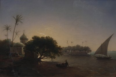 1851年，埃及的尼罗河景观 作者 格里哥里（Grigori Grigorevich Chernetsov）