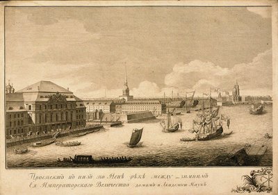 涅瓦河上的冬宫景色，1753年 作者 格里高利·阿尼凯维奇·卡恰洛夫（Grigory Anikeevich Kachalov）