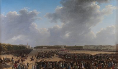 1831 年 10 月 6 日，圣彼得堡察丽察草甸举行庆祝波兰王国军事行动结束的游行 作者 格里高利·切尔涅佐夫（Grigory Chernetsov）