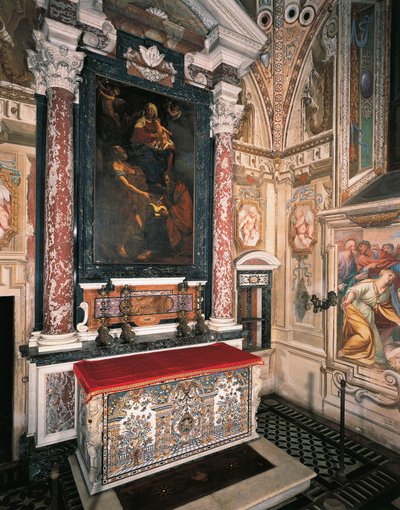 圣母玛利亚和圣彼得和圣保罗的孩子 作者 Guercino