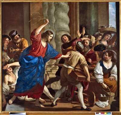 基督从圣殿中驱赶放债人 作者 Giovanni Francesco Barbieri dit Il Guercino (The Guerchin) (1591-1666) 作者 格尔奇诺